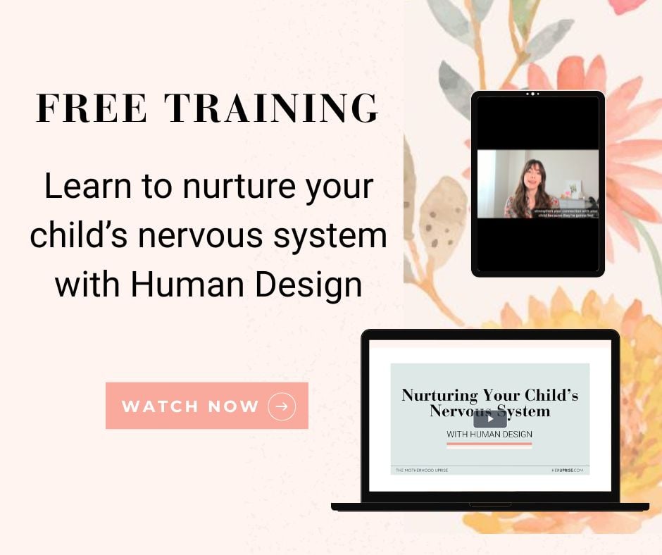 Parenting with Human Design Free Training image of a laptop and iphone playing the training video